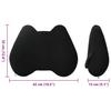 Back Support Pillow Black Memory Foam 40 x 32 x 13 cm