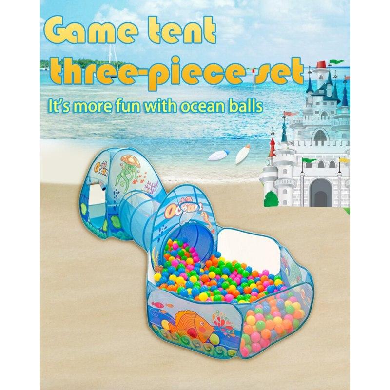 Детская палатка 3 в 1, манеж с туннелем, детский бассейн с шариками, большая портативная детская палатка, туннель для ползания с шариками, детская игровая площадка, дом