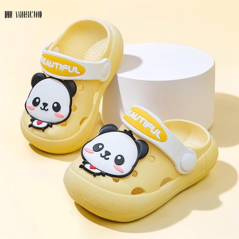 Panda children's clogs, girls' non-slip summer sandals, boys' slippers, baby outdoor soft-soled indoor shoes