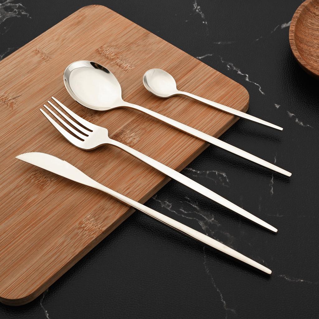 24 шт. набор столовой посуды с подарочной коробкой, нож, вилка, ложка, ужин, набор столовых приборов, посуда из нержавеющей стали, столовое серебро, еда, кухня