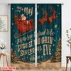 2pcs,2D plane printing Print Curtains Santa Sleigh & Snowflakes Polyester Woven (without rod) All Seasons for Living Room,