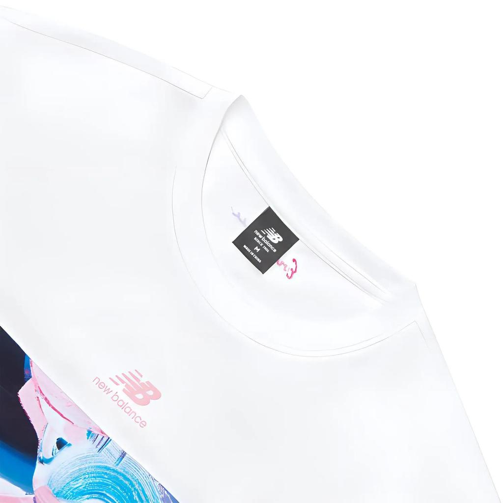 New Balance Drop Shoulder Sleeve T Shirt Women's White (Unisex) T-Shirts AWT12328 WT