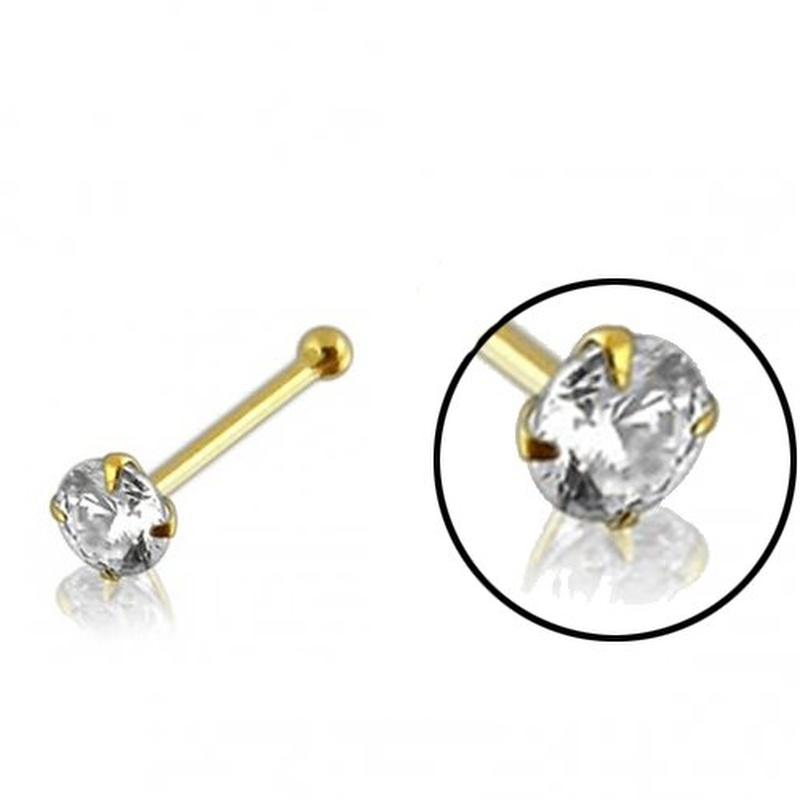 KODY PIERCING Пирсинг из 9-каратного золота, настоящий алмазный шариковый наконечник для носа - качественный пирсинг