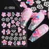 5D Nail Stickers Flowers Embossed Sliders Nail Art Decorations Decals DIY Manicure