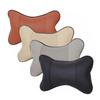 Car Neck Pillows Both Side Pu Leather 1pcs Pack Headrest For Head Pain Relief Filled Fiber Universal Car Pillow