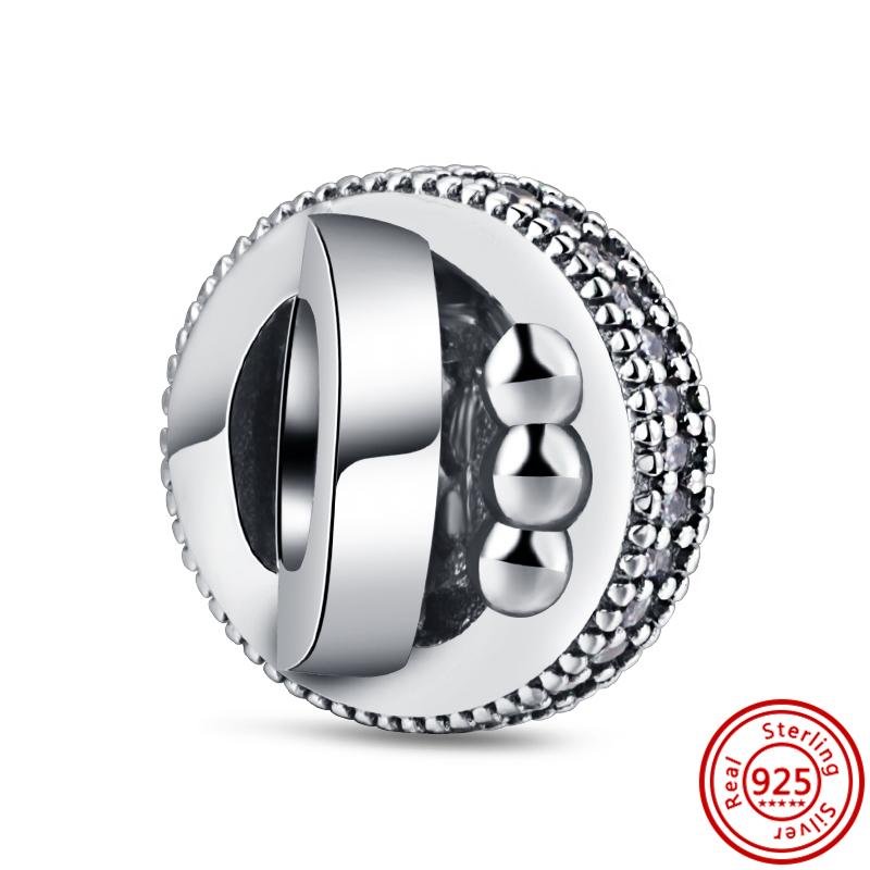 New S925 Silver Pink Heart Animal Paw Print Pendant Clear Zircon Fashion Beads Fit Original Charms Bracelet Women Jewelry