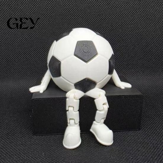 Football Collectible Figure 3D Printed Soccer Ball Buddy Figurine with Articulated Legs, Decorative Sports Collectible, Fan Gift Desktop Shelf Decor,