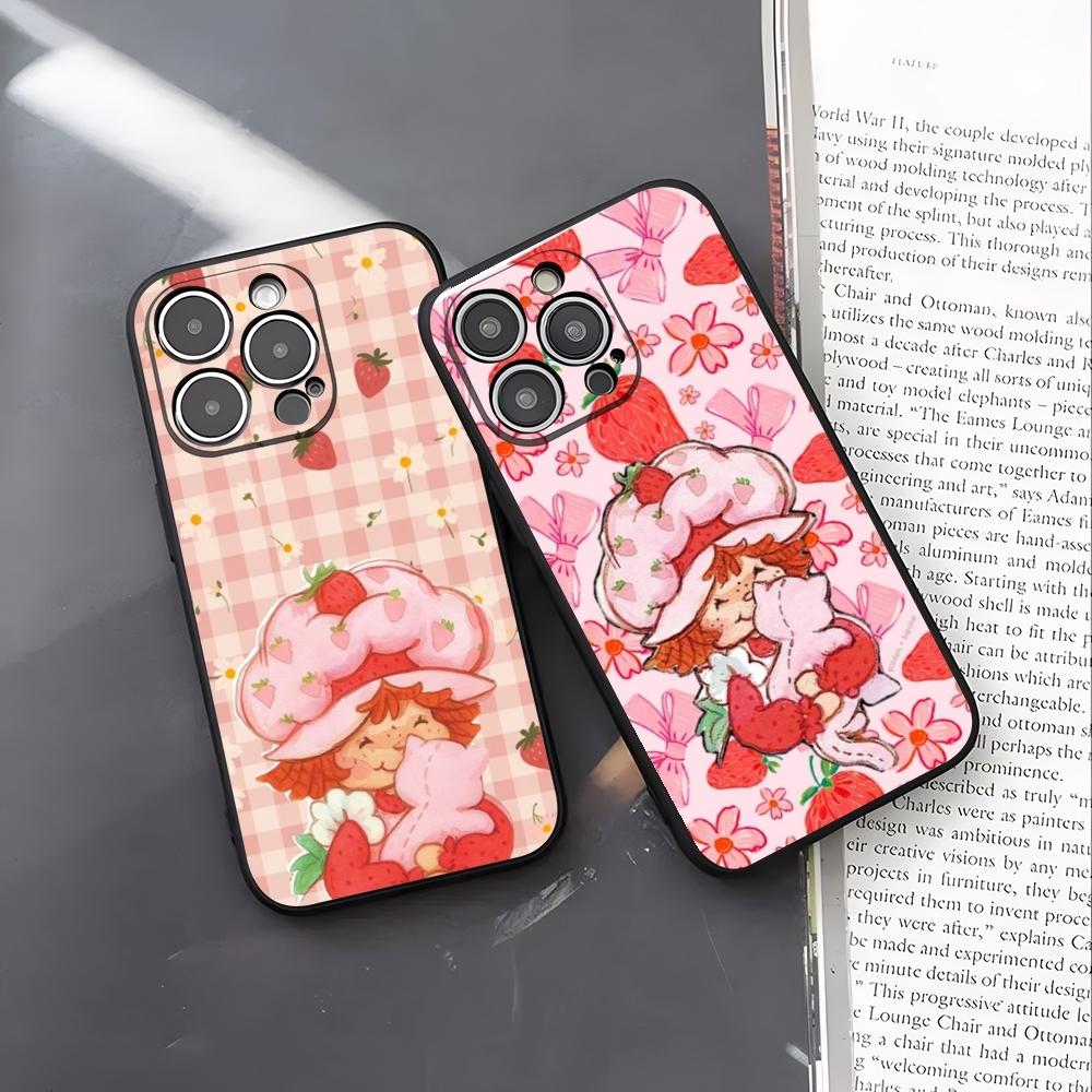 Мультяшный чехол для телефона Клубничный торт S для iPhone 17 Pro Max 16 15 14 Pro Max 13 11 X Xs Xr 8 7Plus Силиконовый чехол