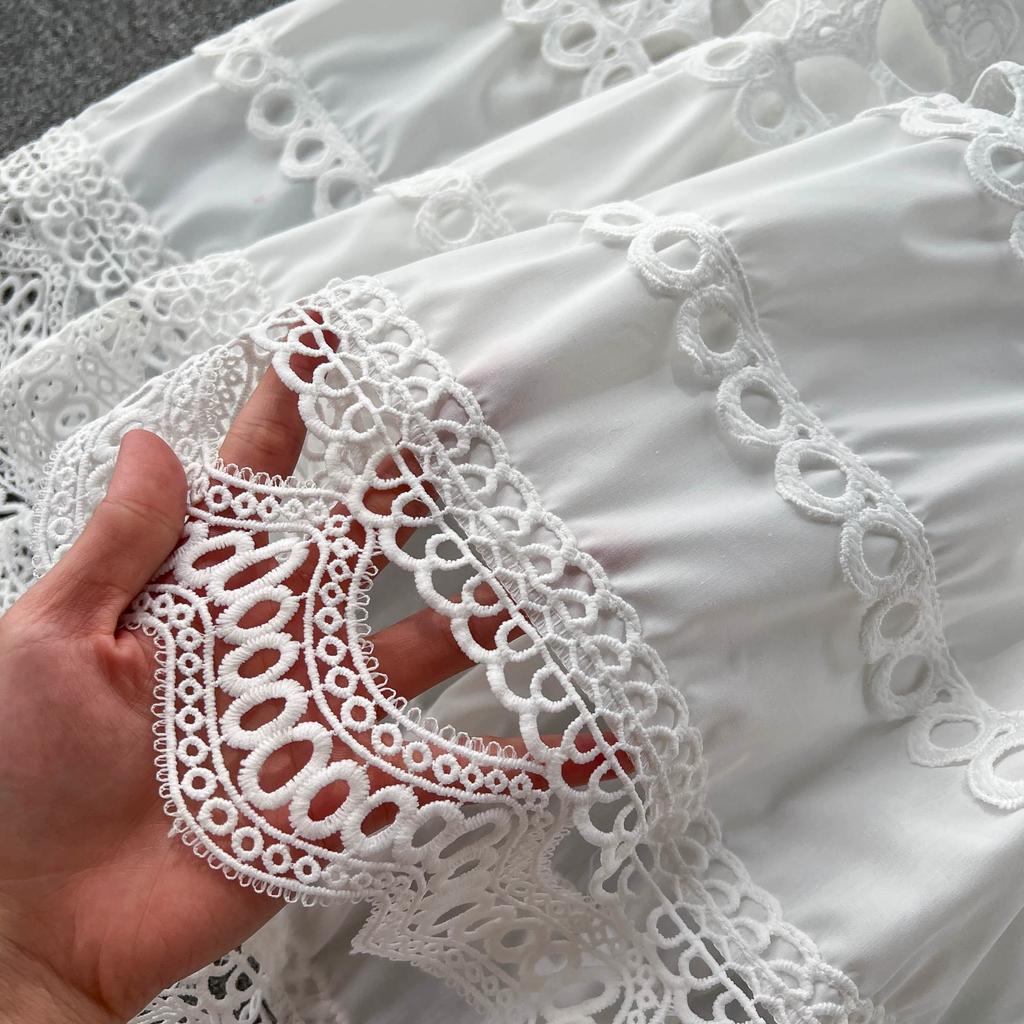 Летнее французское винтажное длинное праздничное платье макси с вышивкой и кружевом высокого качества для женщин придворные вечерние платья