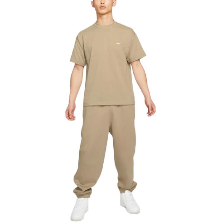 Nike T Shirts Men's Light Brown Crew Neck Moderate Straight Fit DA0321-247