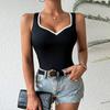 Сексуальная ребристая майка без рукавов, модная женская обтягивающая футболка с V-образным вырезом, летняя 2025 года, пикантная девушка, ночной клуб, бар, новинка