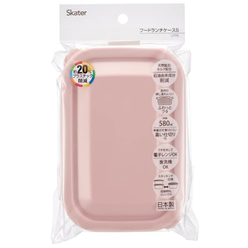 Skater Storage Container Smoke Pink S 580ml with Fluffy Lid Food Lunch Case Made in Japan LFP6-A