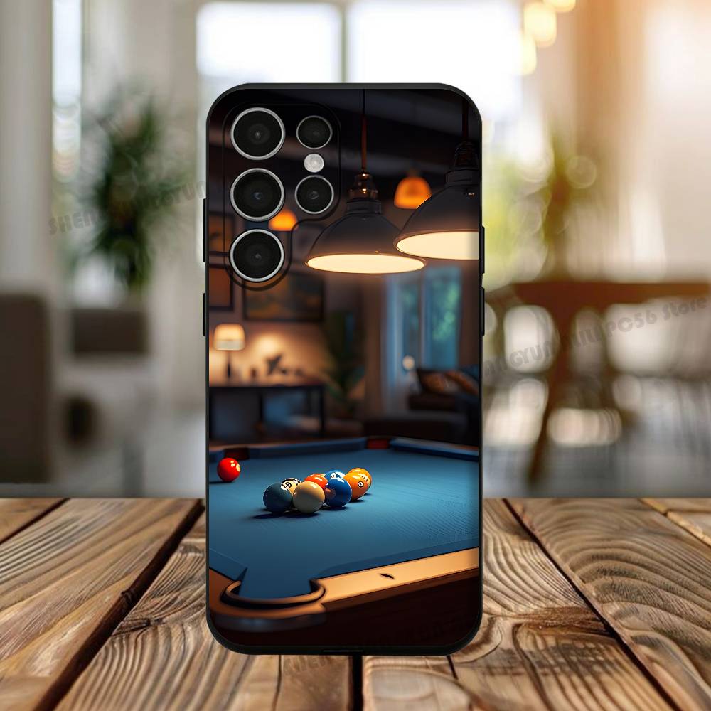 Sport Billiards Silicone Case For Samsung S25,24,23,22,21,20 Plus Ultra 5G Lite Shockproof Cover