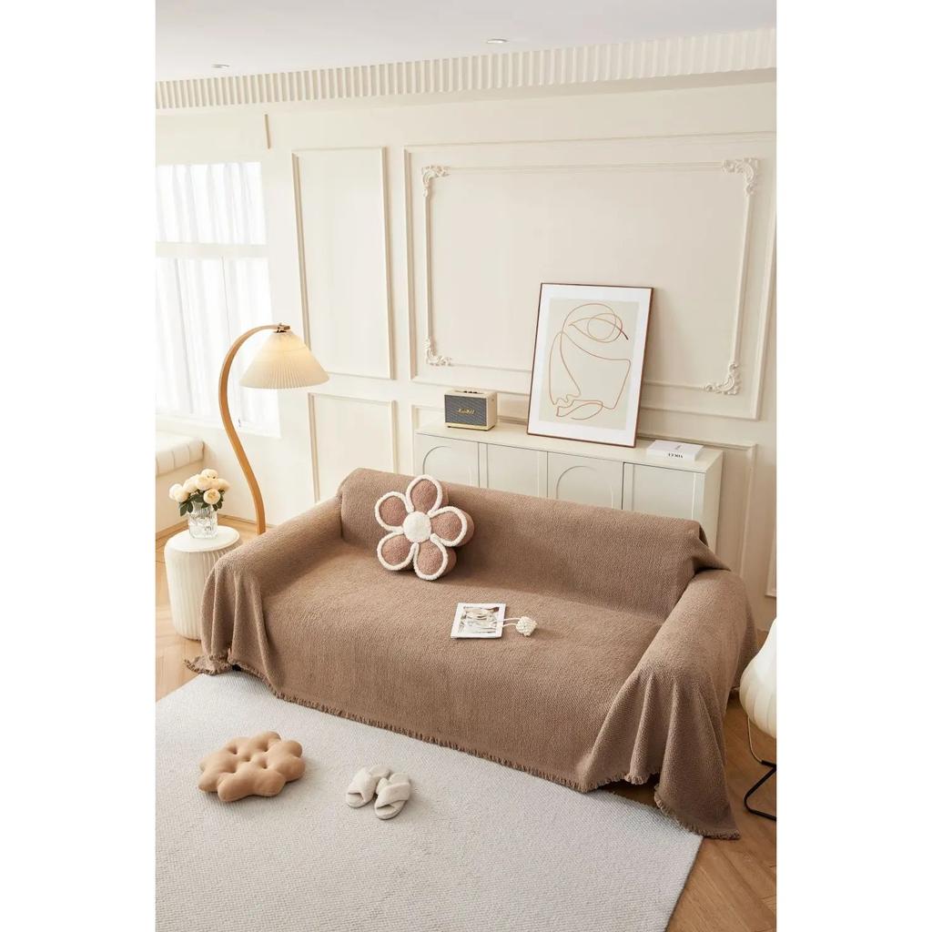 Подушка для дивана, пружинная, против кошачьих царапин, универсальный чехол для дивана, полотенце, кремовое, ветровое, сплошное цветное одеяло для дивана