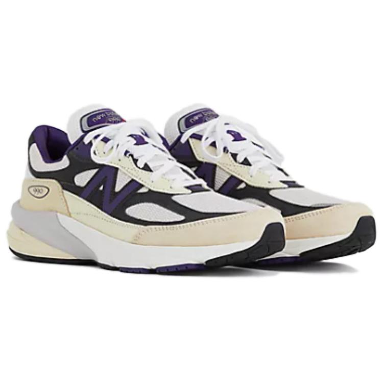 Кеды мужские Teddy Santis x New Balance 990v6 Сделано в США Белый Черный Слива Phantom U990WB6