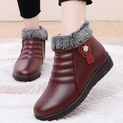 Зимние ботинки, женские толстые плюшевые теплые зимние ботинки, женские удобные уличные ботильоны на молнии, повседневная хлопковая обувь