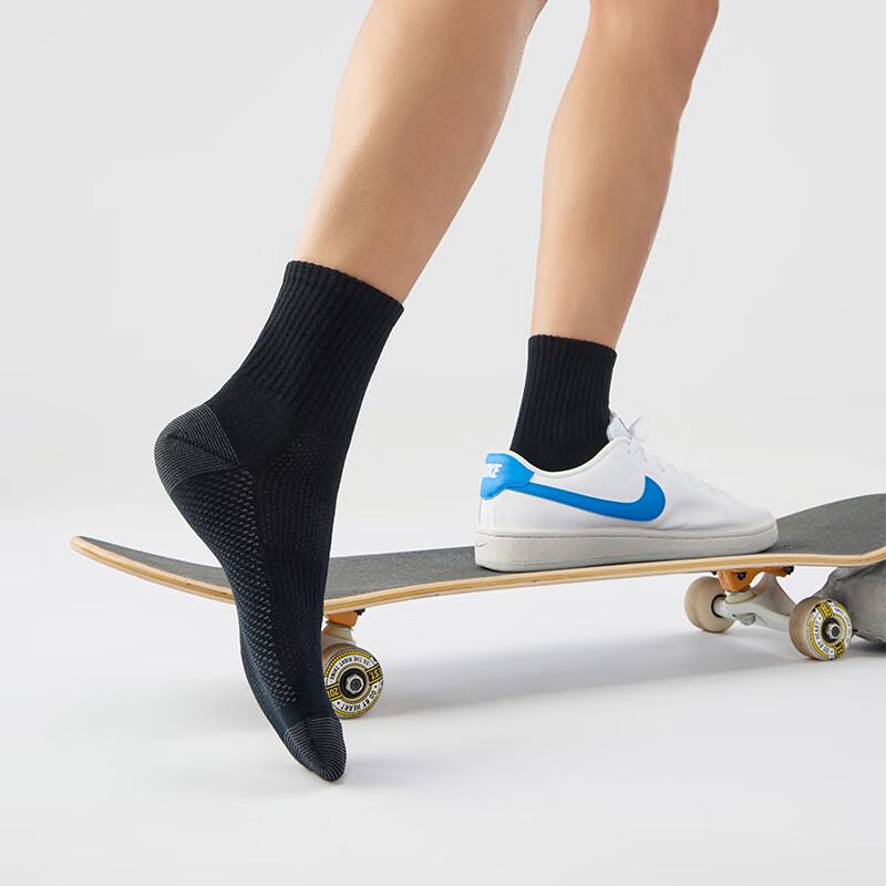 [Coolmax] Men's Socks, 3 Pairs, Cotton, Odor-Resistant, Sweat-Absorbing, Casual Mid-Calf Socks, Athletic Cotton Socks