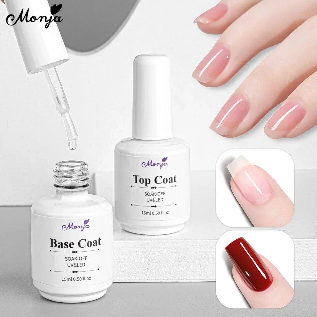 monja 15 мл флакон для дизайна ногтей, УФ-гель, основа, верхнее покрытие, лак, лампа, светоотверждаемый сушильный салон, инструменты для дизайна маникюра «сделай сам», длительный срок службы