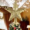 Christmas Decoration Star Tree Topper Lighted with LED Snowflake Projector Light