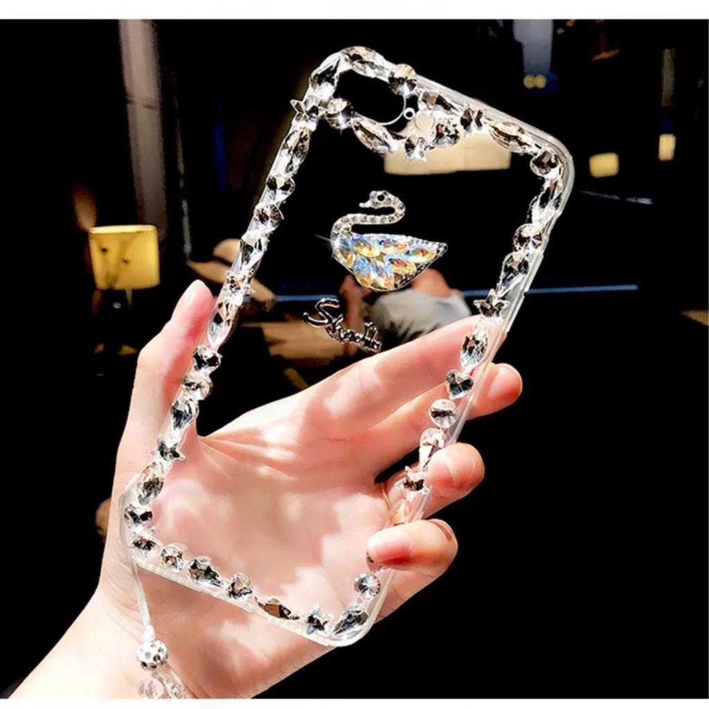 Применимо к чехлу для мобильного телефона iPhone 17 Pro Apple 16 Стразы 15 Лебедь Мягкий чехол 14 Plus Кристалл Премиальное ощущение