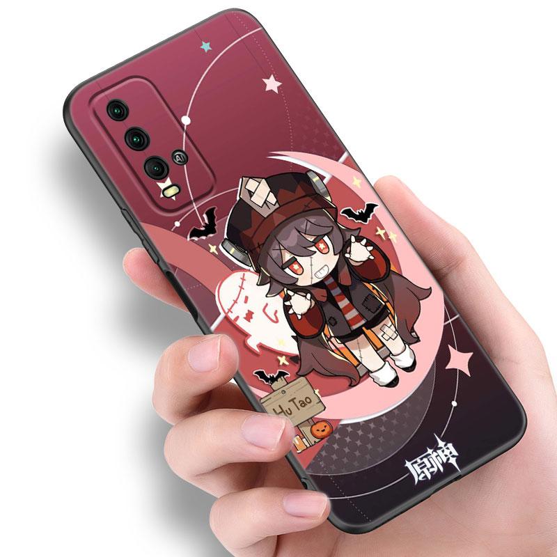 Hu Tao Genshin Impact Black Phone Case For Xiaomi Redmi 7A 8A 9A 10A 11A 9C 10C 12C 13C 11 Prime A1 A2 Plus 12 4G Note 9T 12R