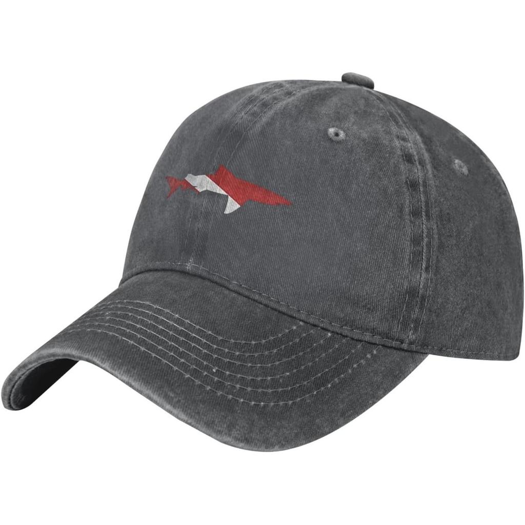 Shark Scuba Dive Flag Washed Baseball Cap Vintage Adjustable Dad Hat for Unisex Women