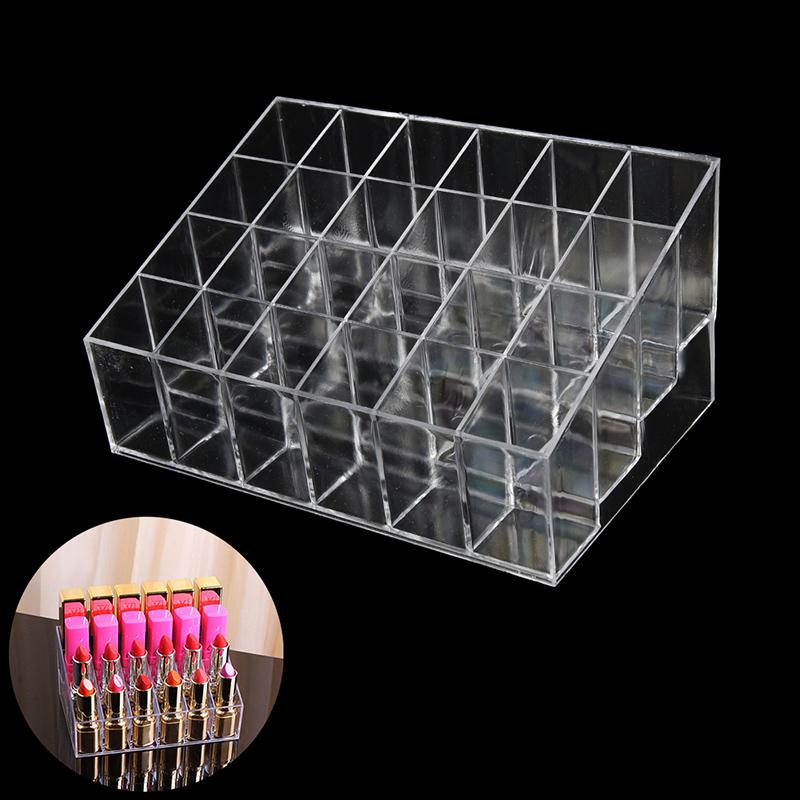 Прозрачный акриловый держатель для 24 помад, органайзер для косметики, футляр для хранения косметики,