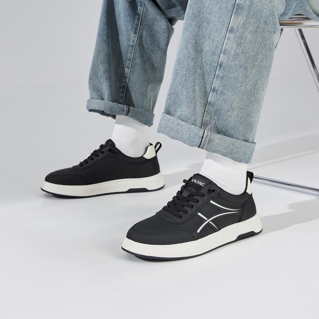 Aokang men's shoes 2026 spring new casual board shoes without straps, height increasing flat bottom outdoor versatile sports shoes