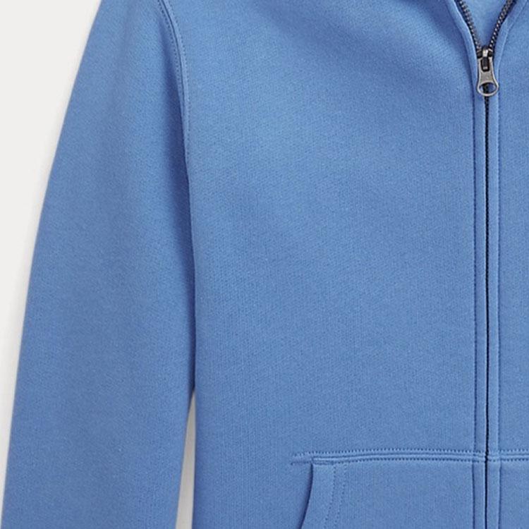Polo Ralph Lauren Solid Color Zip-Up Hoodie Long Sleeve Kids Hoodies Blue 323799360-040