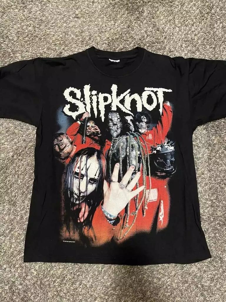 Remake Slipknot 2004 Band Black Short Sleeve Cotton Reprint Unisex shirt Cotton Oversize Large Size