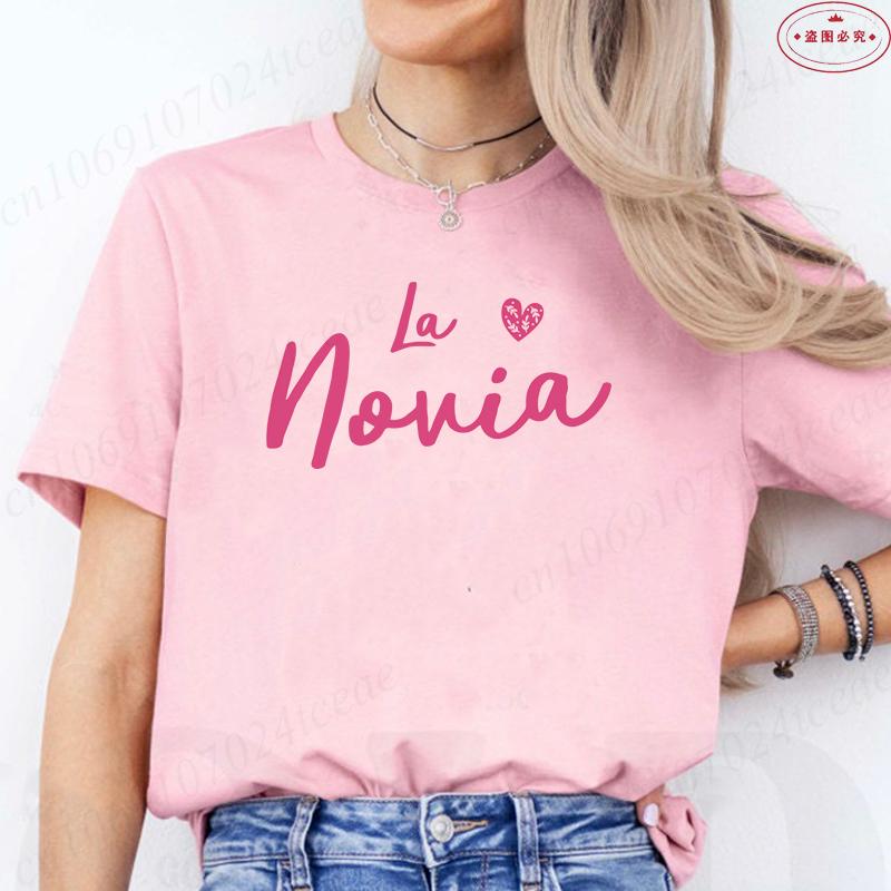 Spanish Team Bride Squad T-Shirt Woman Bachelorette Party Blouses Girl Single Farewell Tops Bridal Wedding Short Sleeve Tees