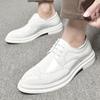 Fashion New Models Brogue Fashion Designer Style White Black Versatile Men's Shoes Trendy Men's  Wedding Party Office Shoes