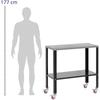 Mobile welding assembly table with shelf up to 544 kg 91x46 cm
