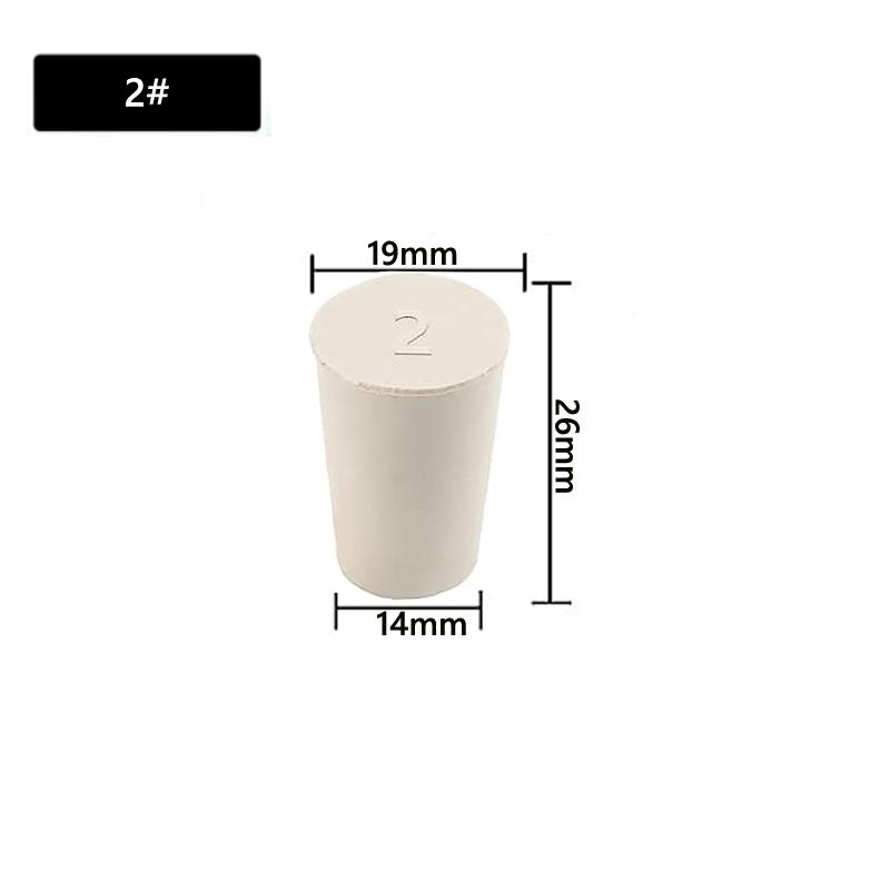 1/5 шт. Лабораторная резиновая пробка для колбы, коническая трубка, сплошная белая, устойчивая к щелочам, лабораторная вставная уплотнительная пробка