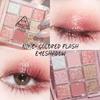9 Colors Warm Toned Eyeshadow Palette Pink Palette Matte Glitter Eyeshadow Palette Smoky Eye Shadow Eye Pigments Palette