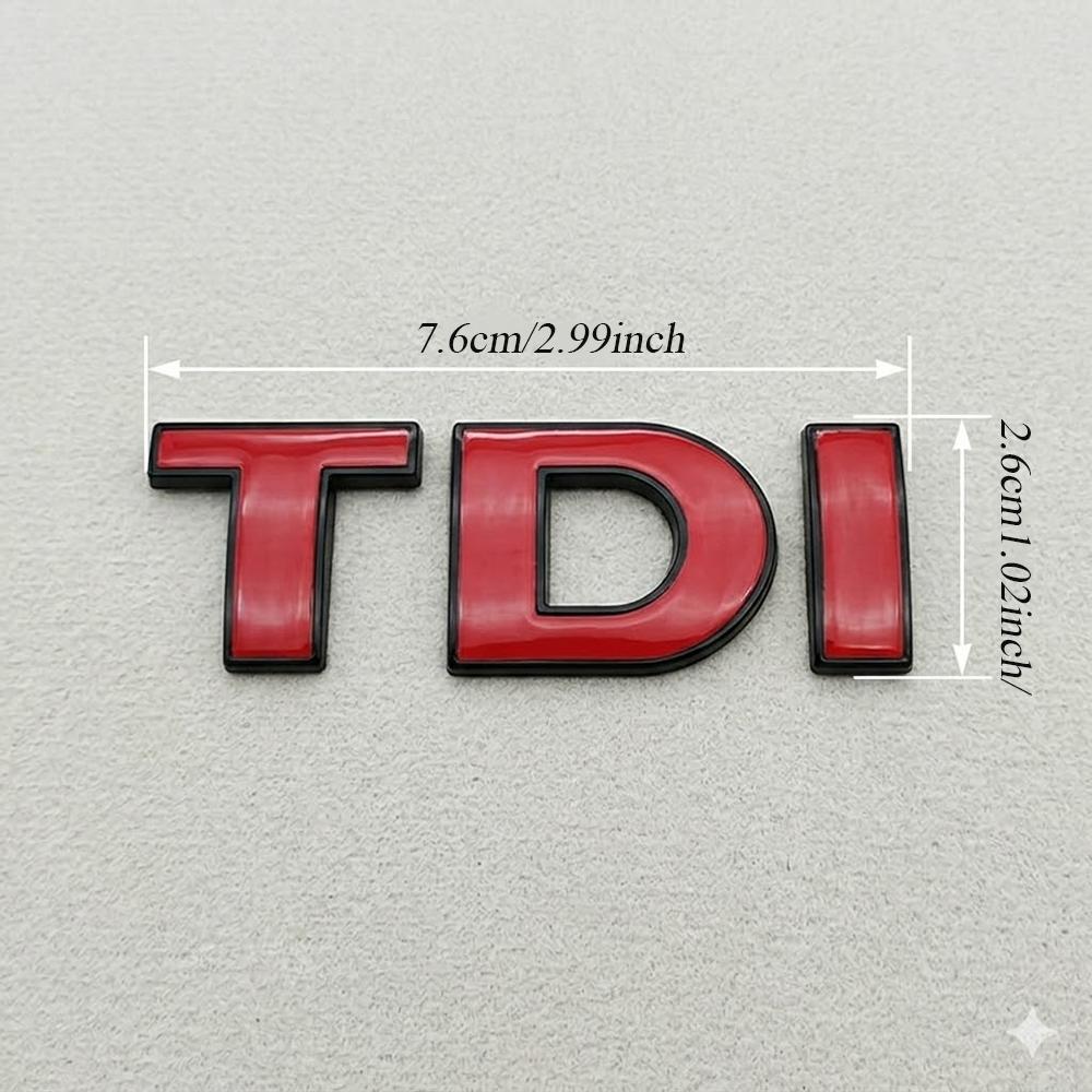 VEMZG1 3D ABS Black Logo TDI Emblem Car Trunk Badge For VW Passat Jetta Touareg Tiguan Touran Golf 4 5 6 Caddy TDI Sticker Accessories