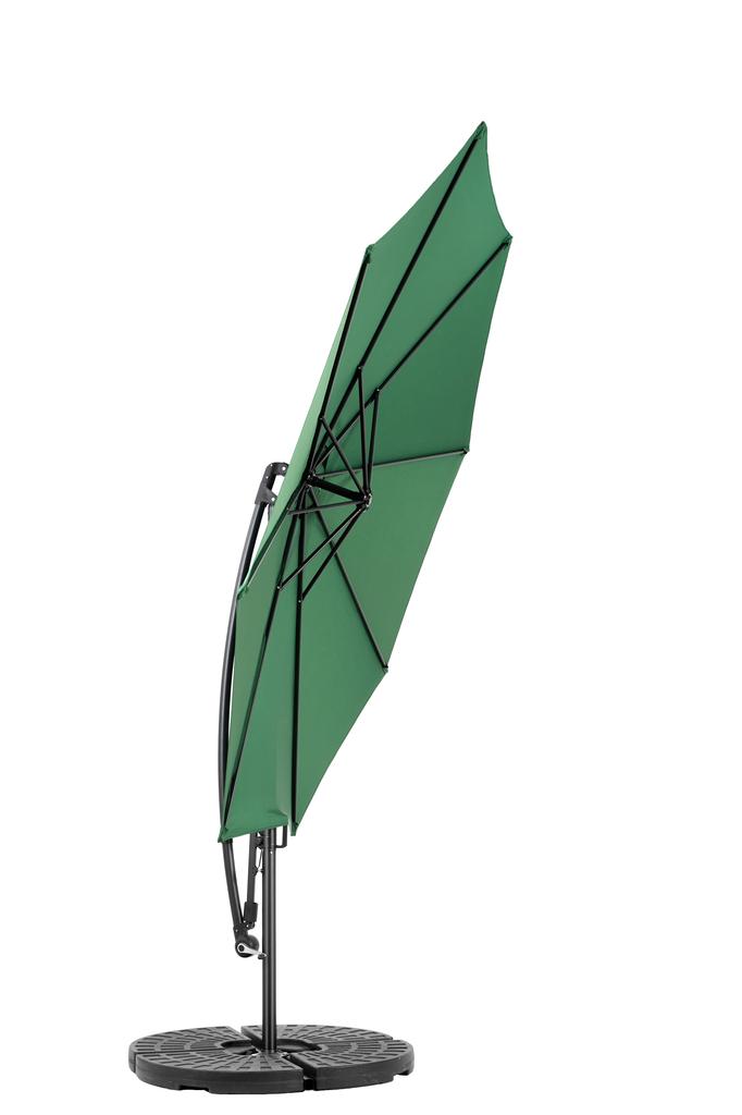 Best Choice Products 10ft Offset Patio Umbrella w/Tilt Adjustment, Polyester Shade, 8 Ribs for Backyard, Poolside - (Dark green)(No Base)