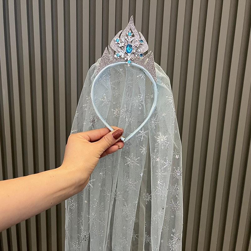 Набор аксессуаров для волос «Ледяная принцесса»: Волшебная палочка, Корона, Фата и Повязка на голову для Дня рождения девочки