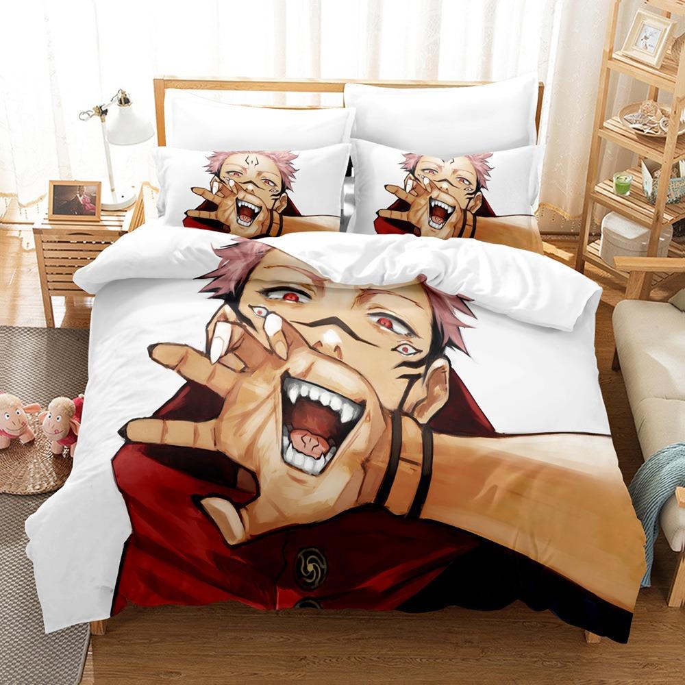 Anime Jujutsu Duvet Cover pillowcase Bedding Bedroom Decoration Children Gift adult Single Double bed Large SizeZip Duvet Cover