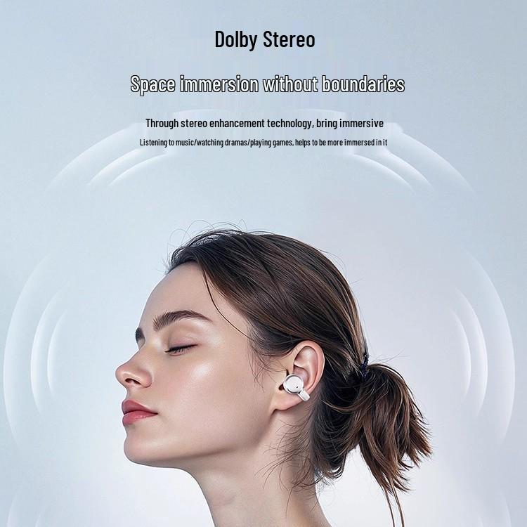 2025 Bluetooth Dual Earphones: Wireless Ear Clip, Semi-in-ear, Noise Reduction, Long Battery Life, Ideal for Running. Includes Two Pairs.
