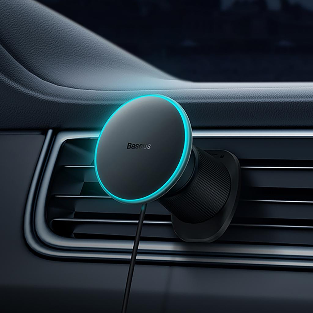 Baseus CW01 15W Fast Charging Wireless Car Mount for iPhone – Air Vent Compatible, Black