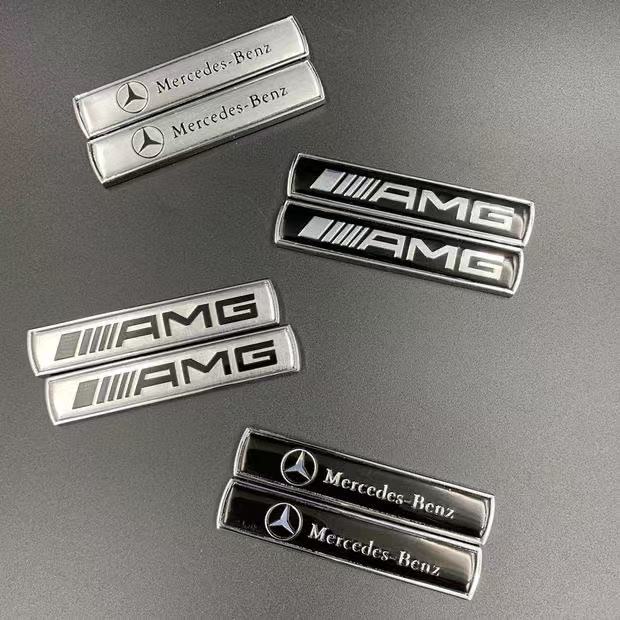 2026 New 2Pcs Metal Car Sticker Badge Auto Emblem Decal For Mercedes Benz AMG GLE GLS CLS GLC CLA GLA GLK ML C197 R231 W167 W247 W246 CLK