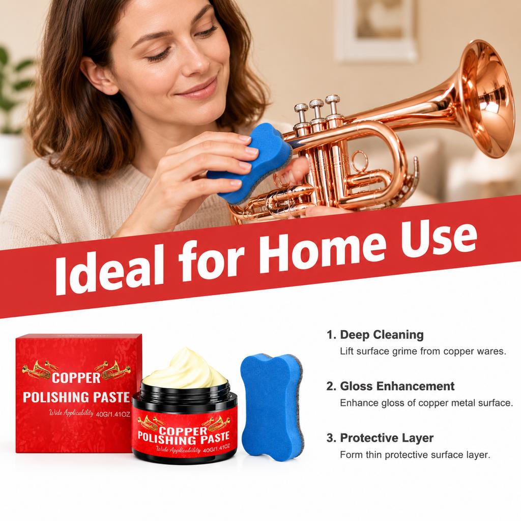 Copper Metal Polishing Paste Revive Dull Brass Surface Musical Instruments Clean Oxidation Antique Copper Tarnish Remover Cream