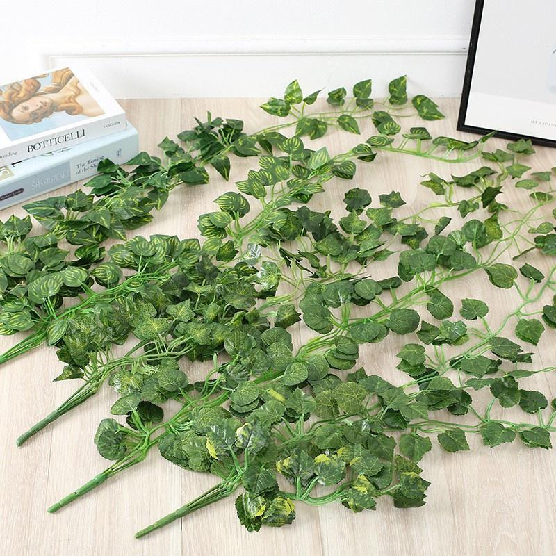 1 шт., искусственные растения, лозы, настенные висячие листья ротанга, ветки, домашний декор, пластиковые искусственные шелковые листья, растение плющ, открытый сад, свадебное украшение