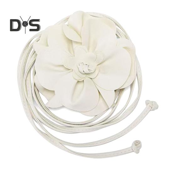 Пояс с цветочным принтом в стиле бохо для женщин и девочек, тонкий пояс из искусственной кожи с цветочным принтом для свадебного платья