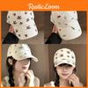 Embroidered Flower Cotton Baseball Cap With Curved Bill For Daily Casual Use