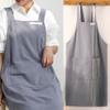 Кухонный фартук в японском стиле с перекрестной спиной, женский фартук-сарафан, новые рабочие комбинезоны для выпечки для взрослых и детей