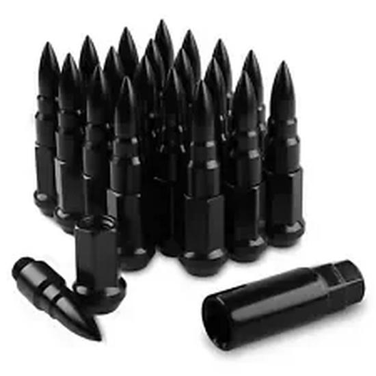 20PCS Universal Racing Spike Lug Nuts M12x1.5/M12x1.25 - Anti-Theft Aluminum Alloy Steel Head Lock Nuts with Socket Kit