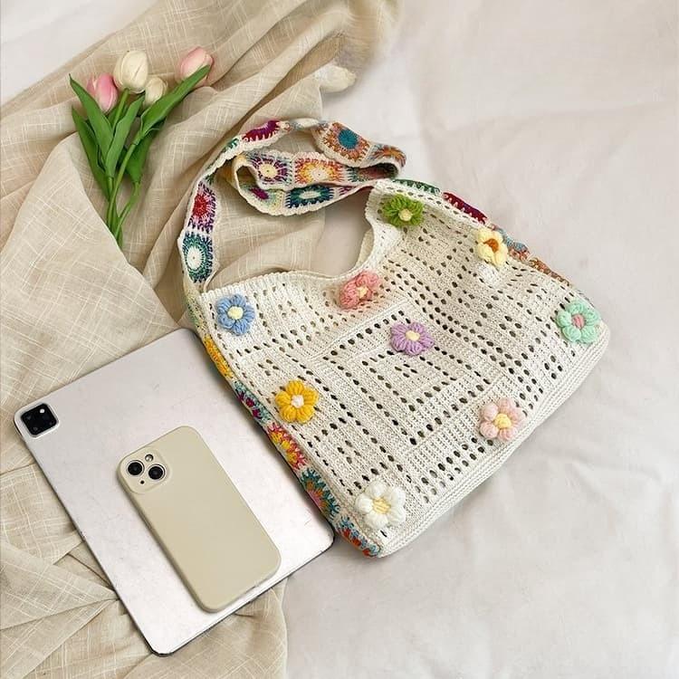 Богемская плетеная сумка одно плечо диагональный рюкзак