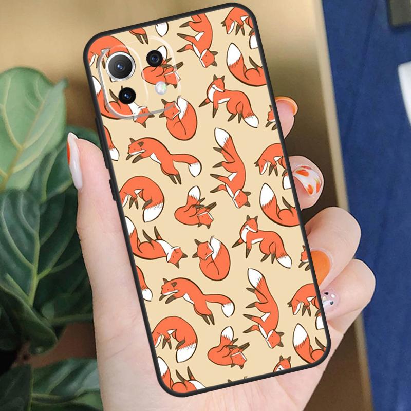 Мультяшные лисы Животный чехол Для Xiaomi 15 14 Ultra 13T 14T 15T Pro 17 Pro Max POCO X7 Pro X5 X6 F5 F6 F7 F8 Чехол